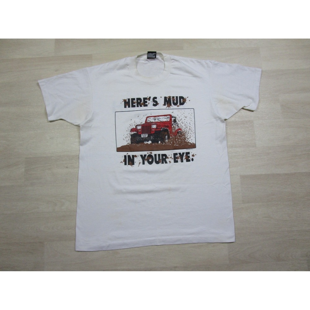 Vintage Jeep T Shirt Men's (L) Mopar Single Stitch "Mud in Your Eye" McHugh 90s